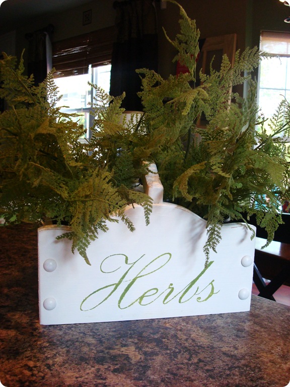 Herb painted planter stencil